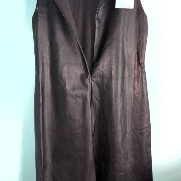 Calvin Klein Faux Leather Mini Sleeveless Dress Size 8 - Picture 8 of 9